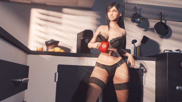 Tifa Lockhart-A Beautiful Morning-female-clothed-lingerie-4K
