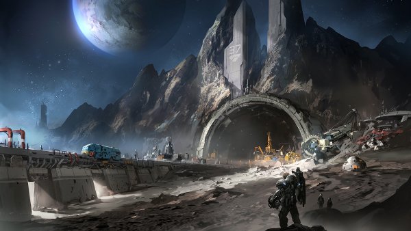 space-planet-stars-mine-mining-convoy-man-futuristic-digital