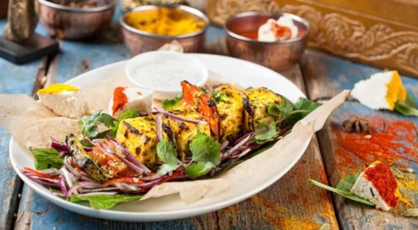 Панир тикка - сыр запечённый со сладким перцем