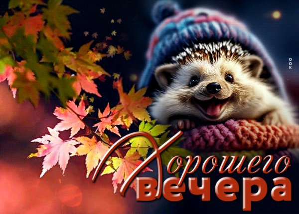 Анимированная открытка хорошего вечера