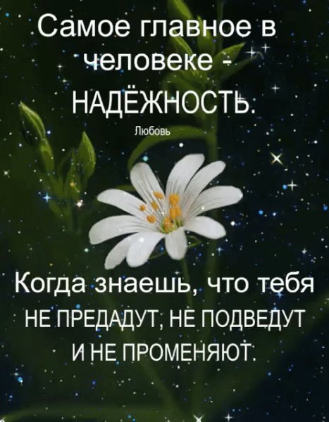 Самое главное в человеке-надёжность