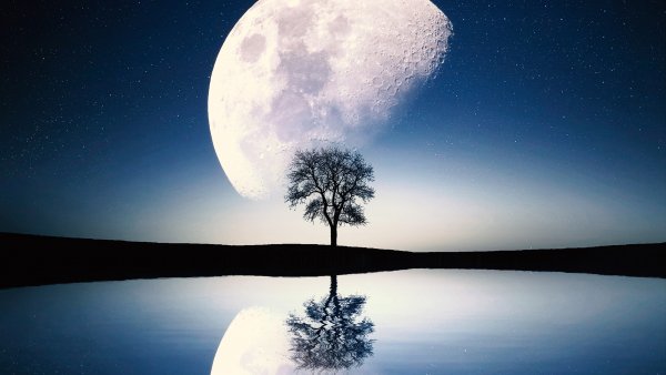 surreal moon scene