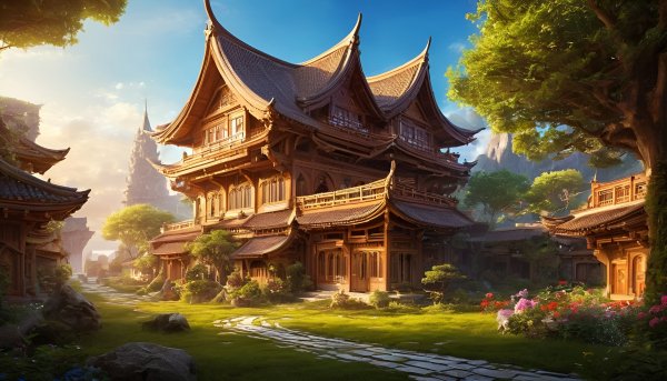 Фэнтези,пейзаж,в азиатском стиле,китай,архитектура60