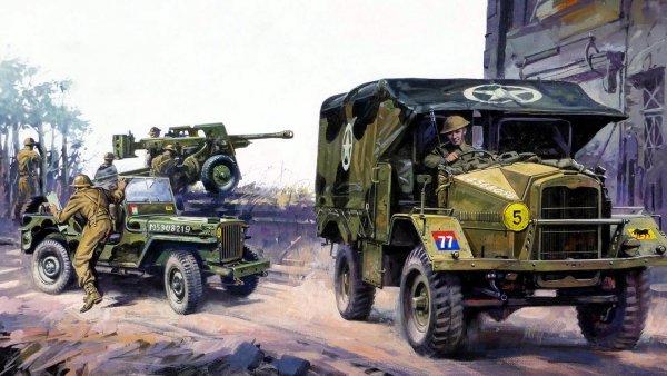 Morris C.8 MkII &amp; 17pdr Gun &amp; Willys Jeep (Copy)