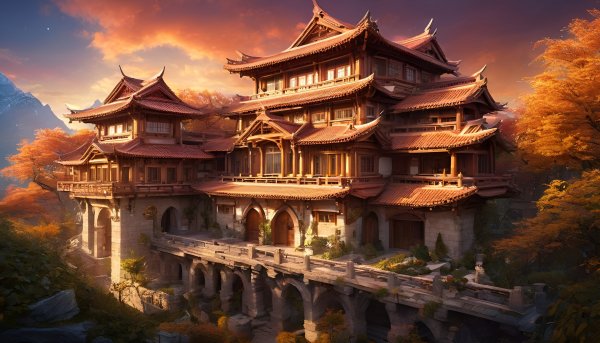 Фэнтези,пейзаж,в азиатском стиле,китай,архитектура34