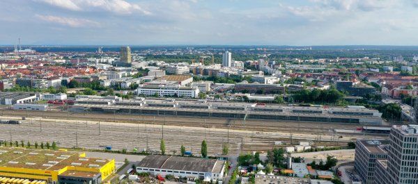 Bahnbetriebswerk München Hbf Luftaufnahme von Norden