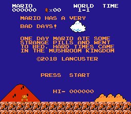 Mario Has A Very Bad Days (SMB Hack by LANCUSTER)
