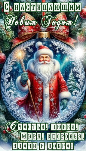 Открытка с наступающим новым годом