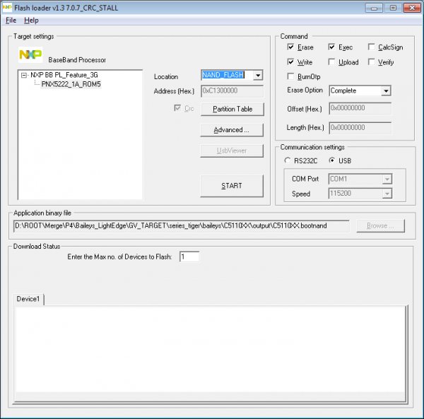 Flash loader v1.3 7.0.7 CRC STALL