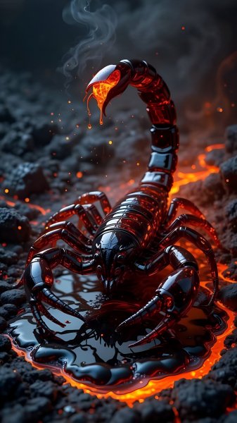 Scorpion-in-lava-red-stone-280325