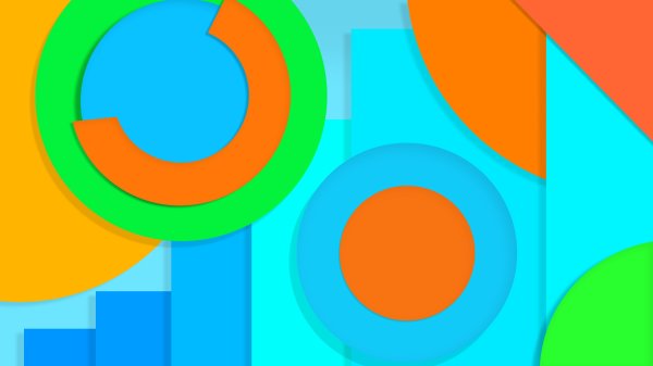 Abstract-geometry-orange-blue-circles-modern-vibrant