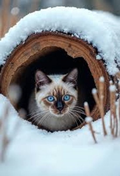 Кот и снег (3)