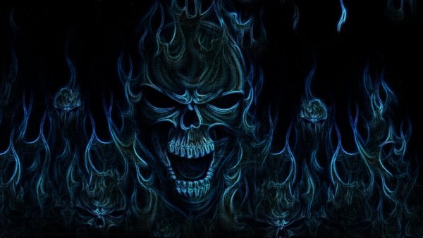 skulls flame