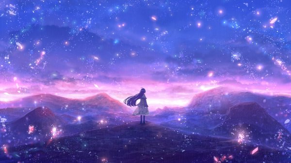 anime-girl-polychromatic-scenery-glowing-anime