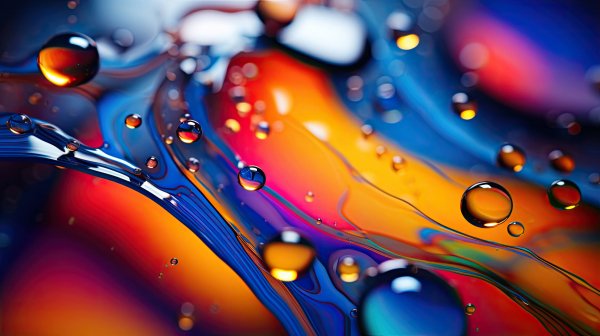 Orange-blue-droplets-liquid-waves-vibrant