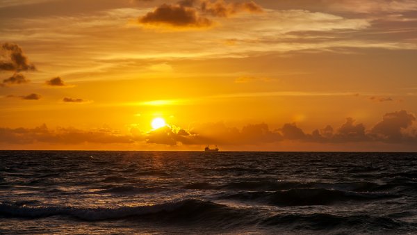 Обои закат солнце небо море