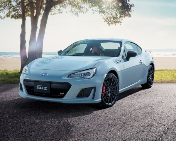 Auto Subaru The new white car Subaru BRZ 2018 on the b