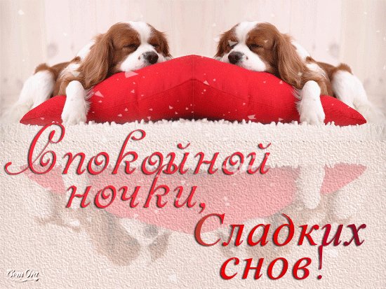Анимированная открытка спокойной ночи