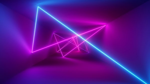Neon-purple-blue-light-geometry-tunnel