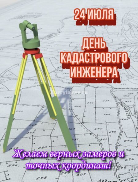 Открытка 24 июля день кадастрового инженера
