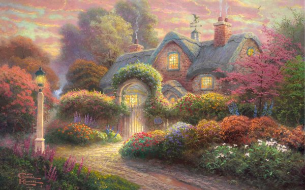 Rosebud Cottage цветы сад..file