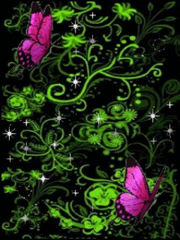 Сверкающий узор и бабочки