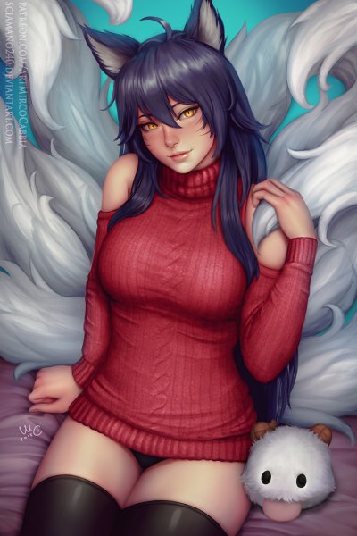 фэнтези арт League-of-Legends Ahri