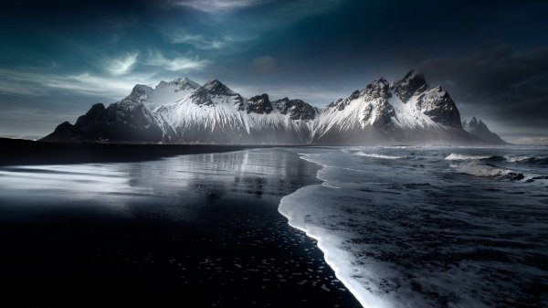 Iceland Mountains Hofn Austurland Snow Beach 584241 3840x2160