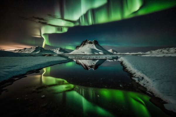 Северное сияние зима 8k