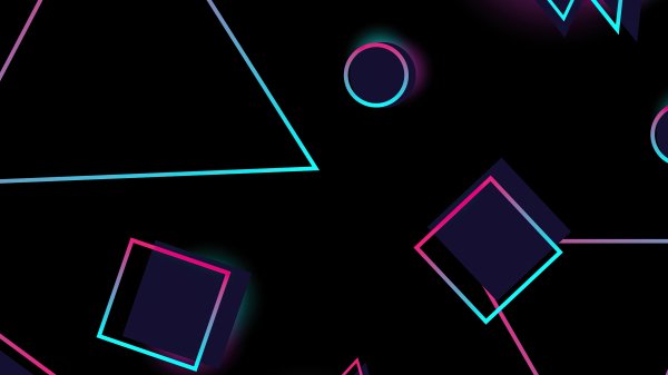 Neon-circles-and-triangle-4k-an