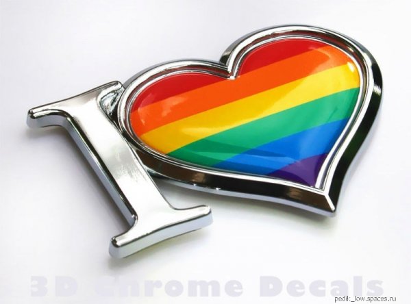 Pride Decal Gay Lesbian Chrome Emblem St