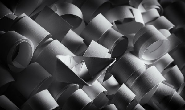 Paper-boat-black-and-white-origami-spirals-texture