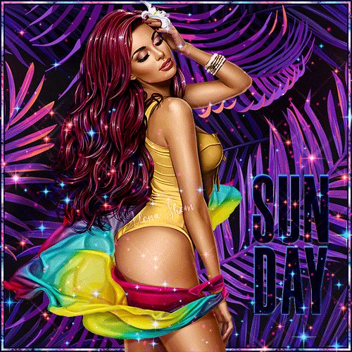 Анимированная открытка sun day