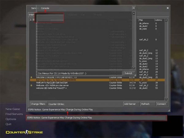 cs menus