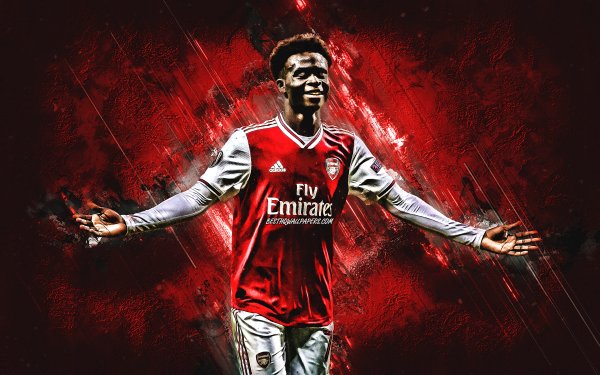 bukayo-saka-arsenal-fc-english-football-player-portrait-red