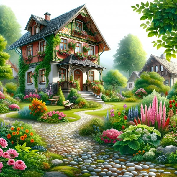 Дом,пастораль,арт,пейзаж.110