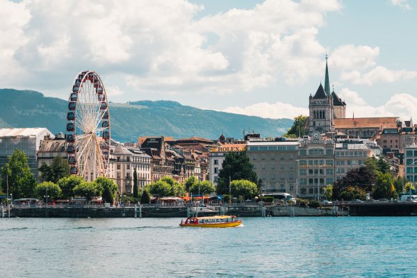 Switzerland Lake Motorboat Geneva Lake Geneva
