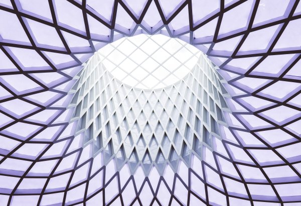 Dome-geometry-glass-white-light-modern