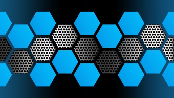 Blue-hexagons-pattern-black-geometry