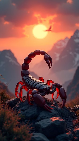 Scorpion-in-stone-sunset-280325