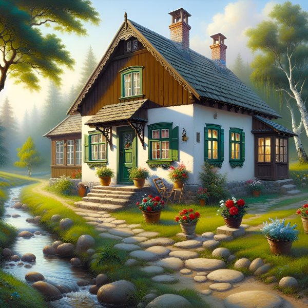 Дом,пастораль,арт,пейзаж.183