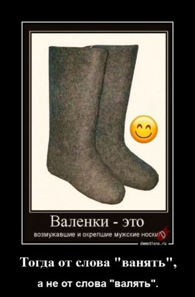 Валенки -это возмужавшие и окрепшие мужские носки