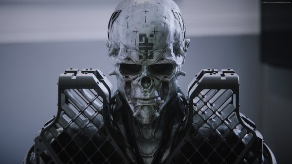 science-fiction-skull-armored