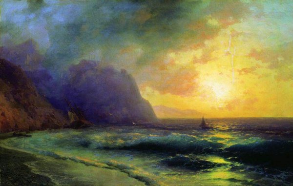 Закат на море