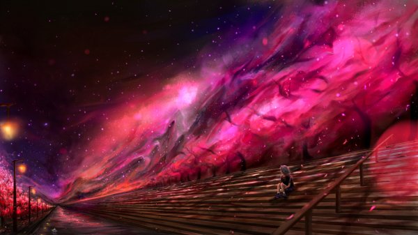 original girl sitting in steps 4k