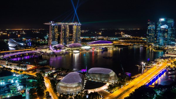 Night cityscape of Singapore