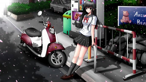 Her And Her Scooter