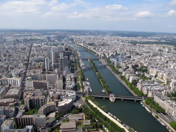 The Seine from top of the Eiffel Tower, Paris June 2014