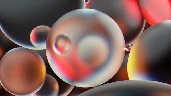 Bubbles-multicolored-light-reflection-smooth-gray