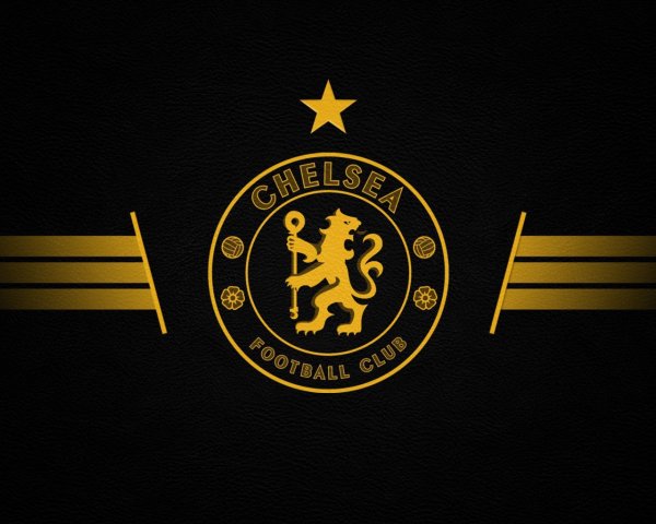 Chelsea Football Club logo on a gray gold 098443